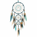 Colgante decorativo 30 x 80 cm de cordón y plumas azul turquesa estilo bohemio