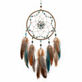 Decoración colgante 30 x 70 cm con aro de cuerda plumas y cuentas estilo bohemio
