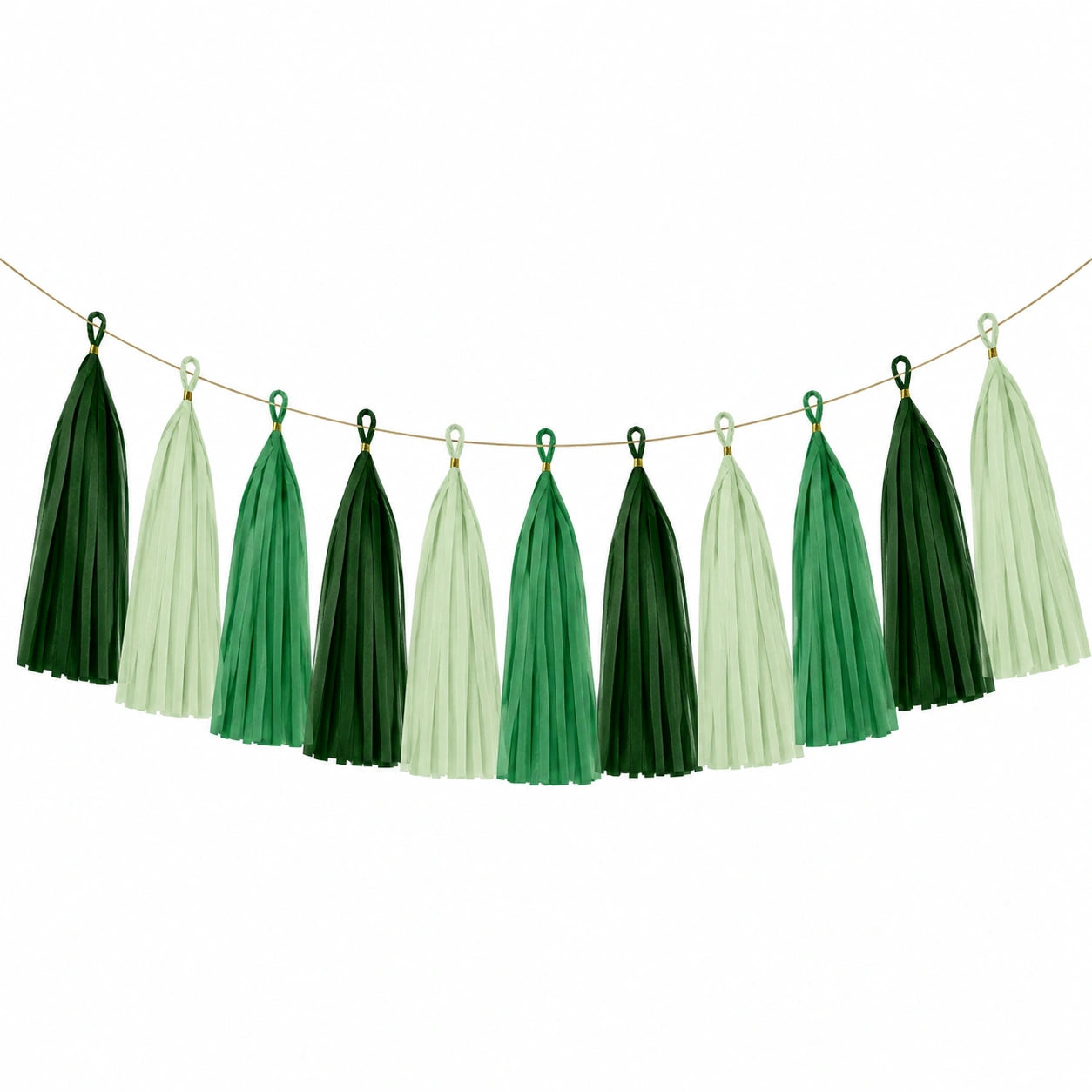 Guirnalda de borlas de papel verde 300 cm para decoración de fiestas