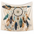 Tapiz de pared 150 x 150 cm de poliéster beige con atrapasueños decorativo estilo bohemio